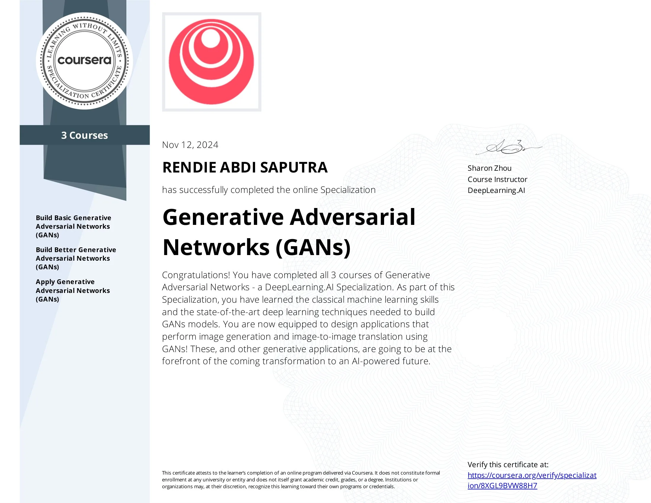 Generative Adversarial Networks (GANs) Specialization