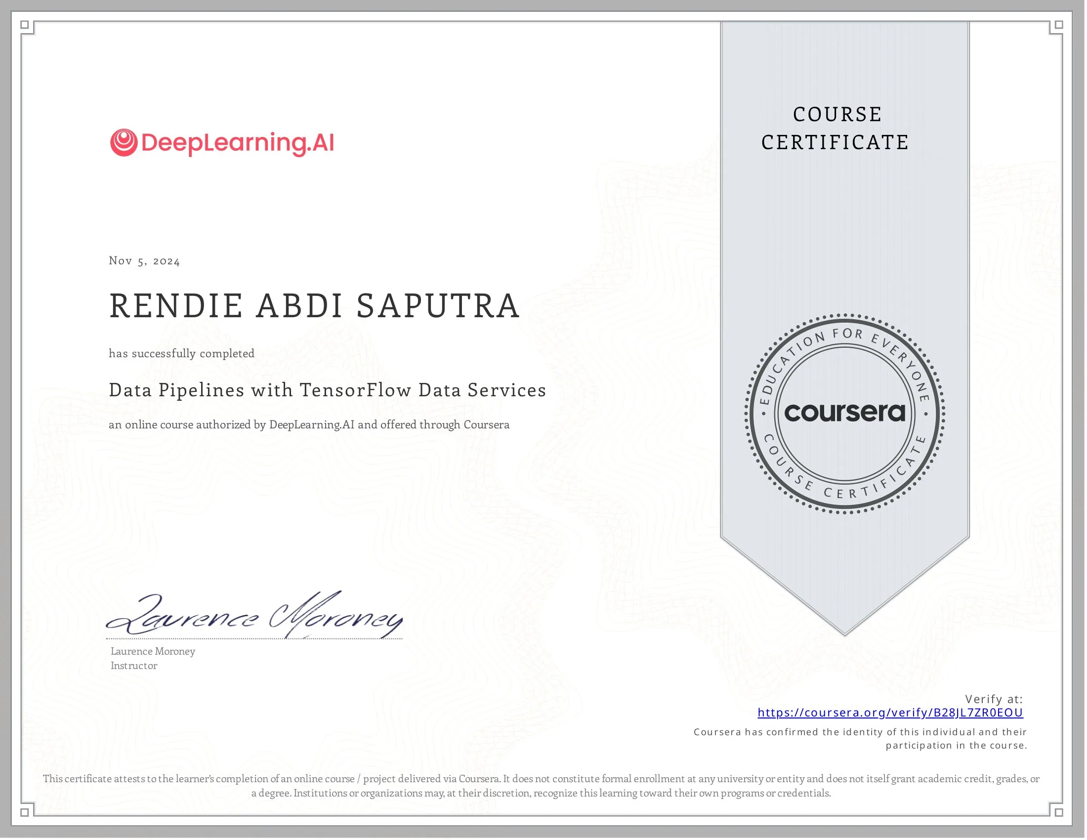 Data Pipelines with TensorFlow Data Services