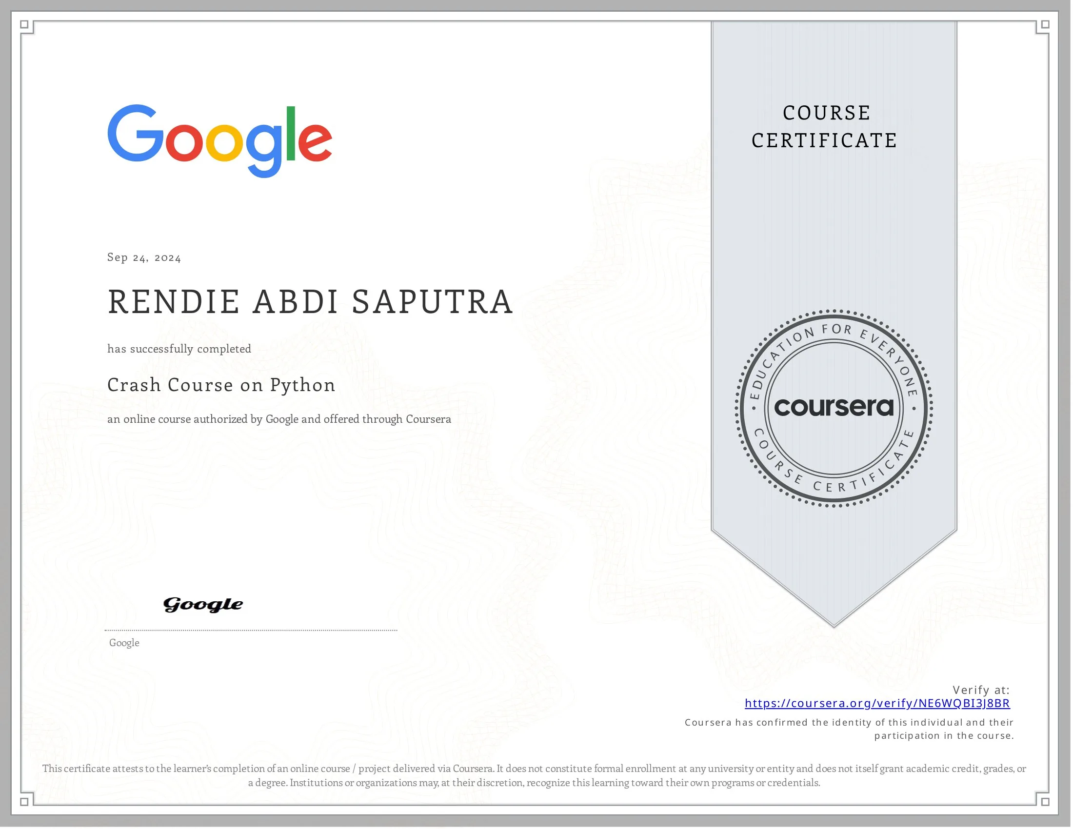 Crash Course on Python
