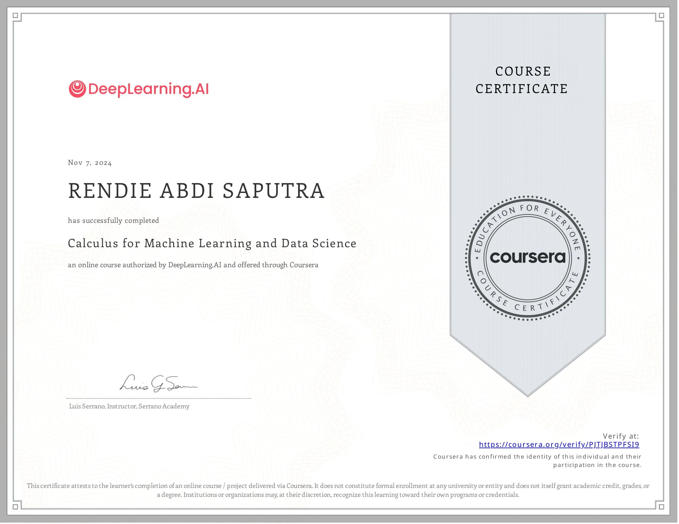 Calculus for Machine Learning and Data Science